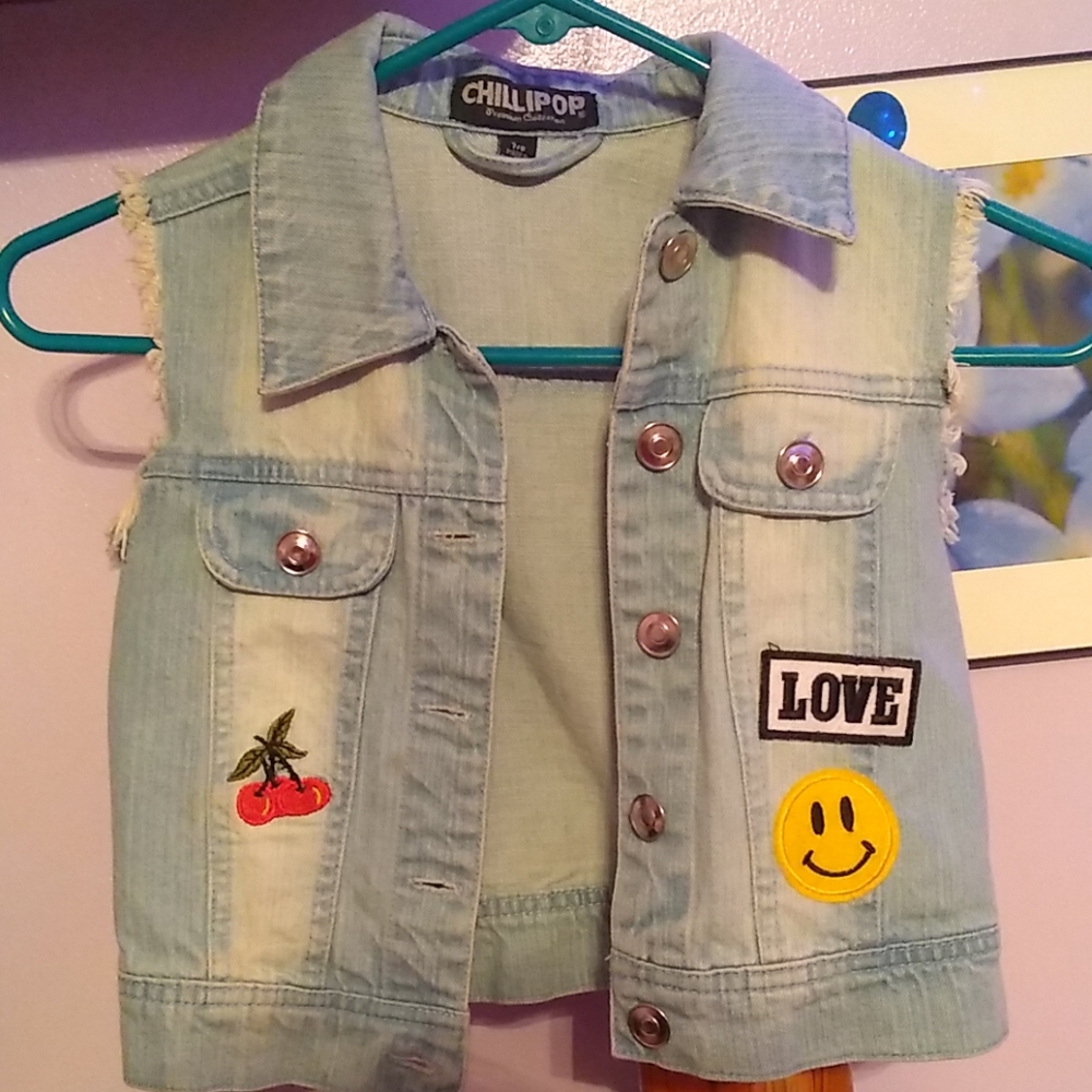 Girls denim vest